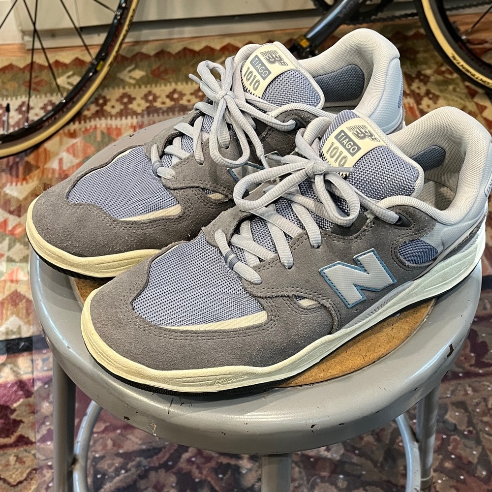 New Balance Tiago 1010 Gray and Blue Skateboard Shoes - Men’s Size 11